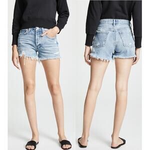 Agolde Parker High Waisted Distressed Vintage Cutoff Shorts Blue Women's Size 26